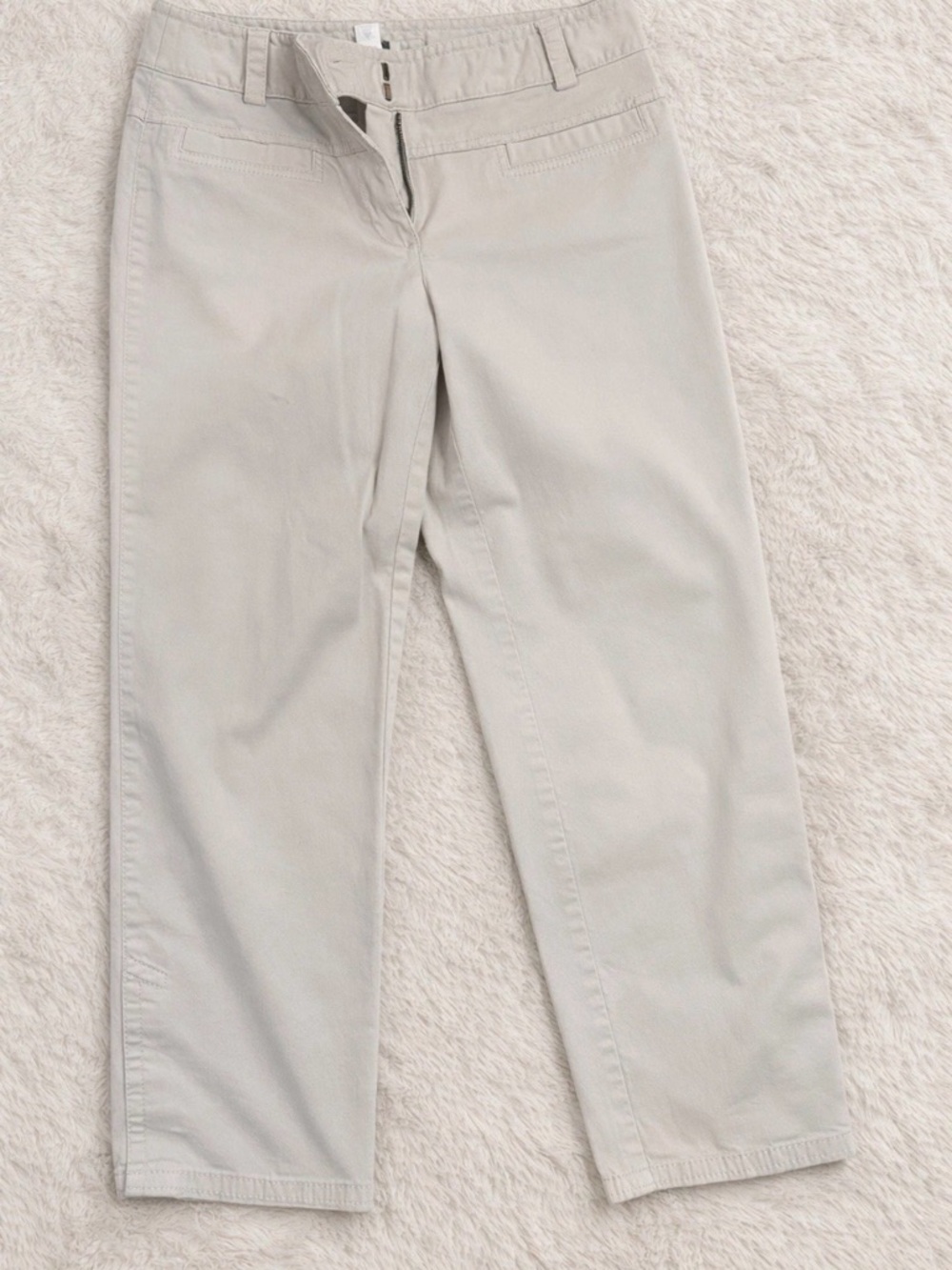 LOFT Classic Straight Leg Khaki Pants - Light Beige - Pixie